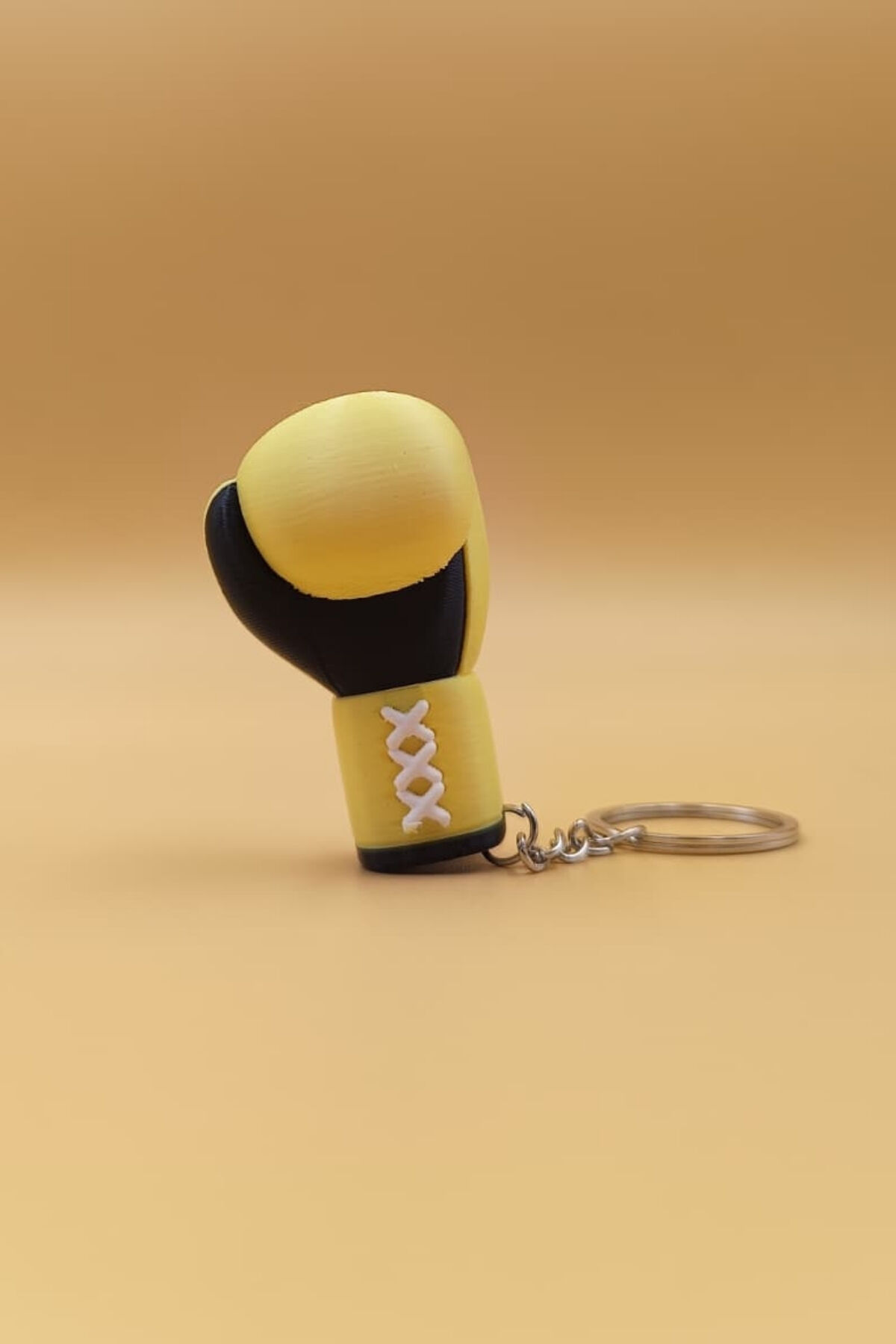 Boks Eldiveni Tasarımlı Anahtarlık & Çanta Süsü - Sporcu Hediyesi Büyük Boy:6CM (Farklı Renk Seçenekleriyle) Sarı