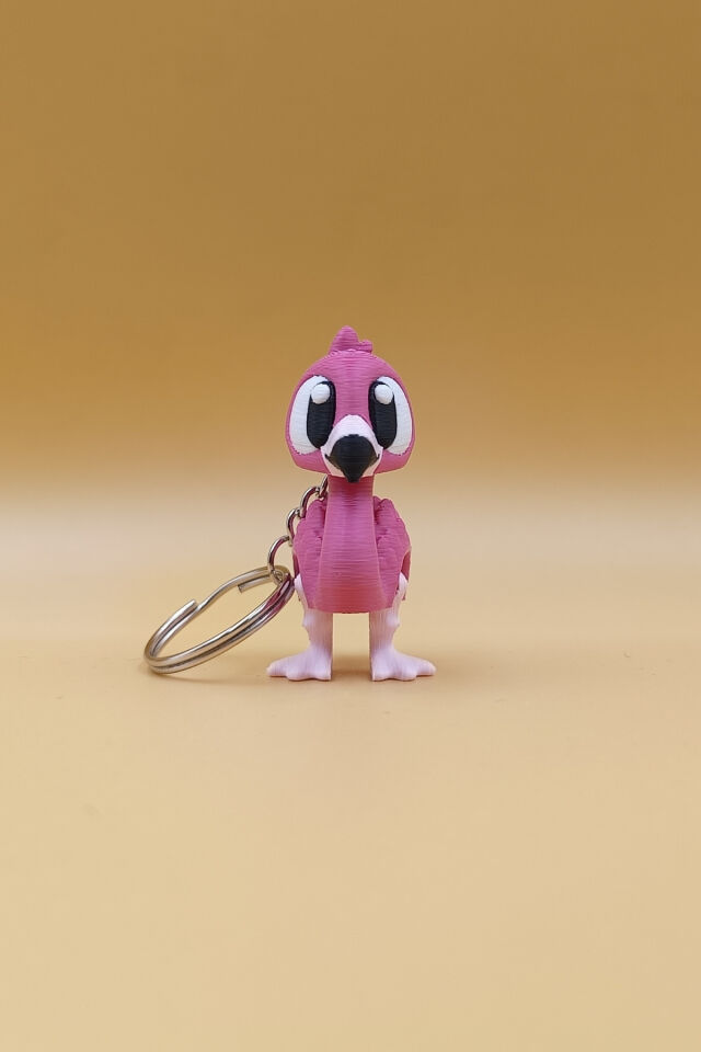 Şirin Flamingo Anahtarlık - Hareketli Anahtarlık Çanta Süsü Charm