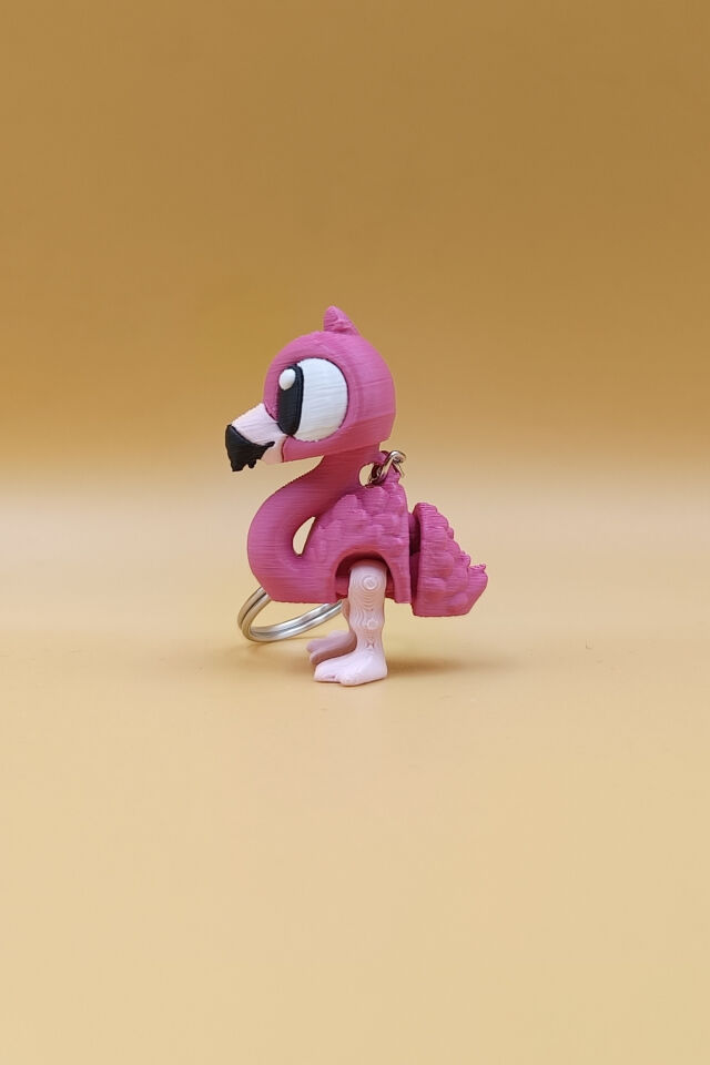 Şirin Flamingo Anahtarlık - Hareketli Anahtarlık Çanta Süsü Charm