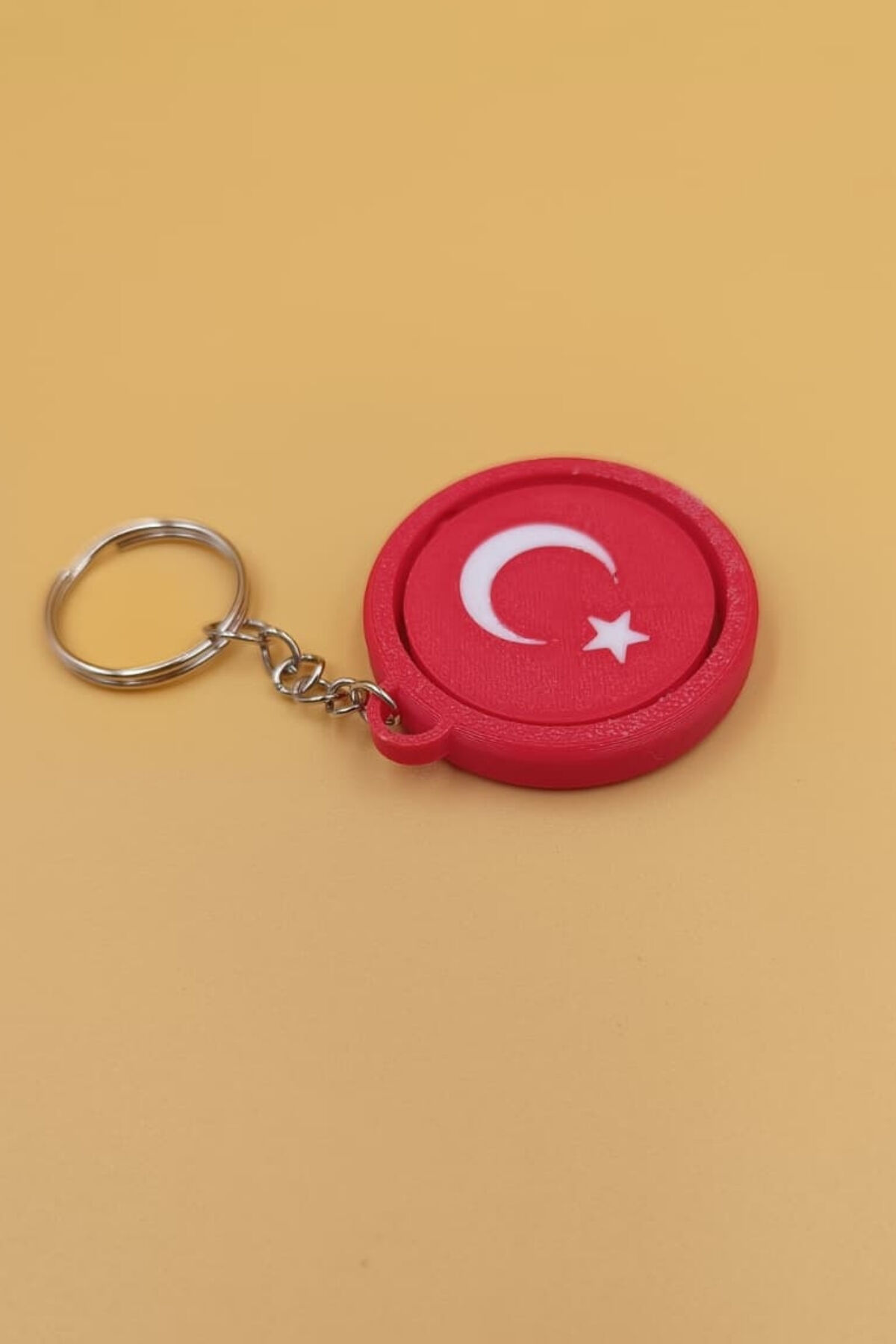 Hareketli Ay Yıldız Türk Bayrağı Anahtarlık