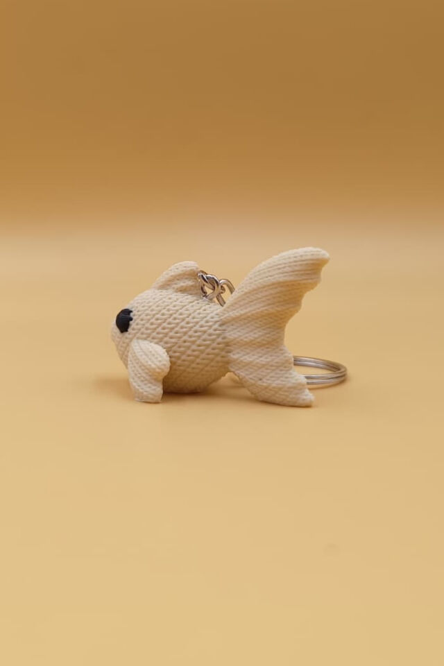 Örgü Desenli Sevimli Japon Balığı Anahtarlık (Plastik)