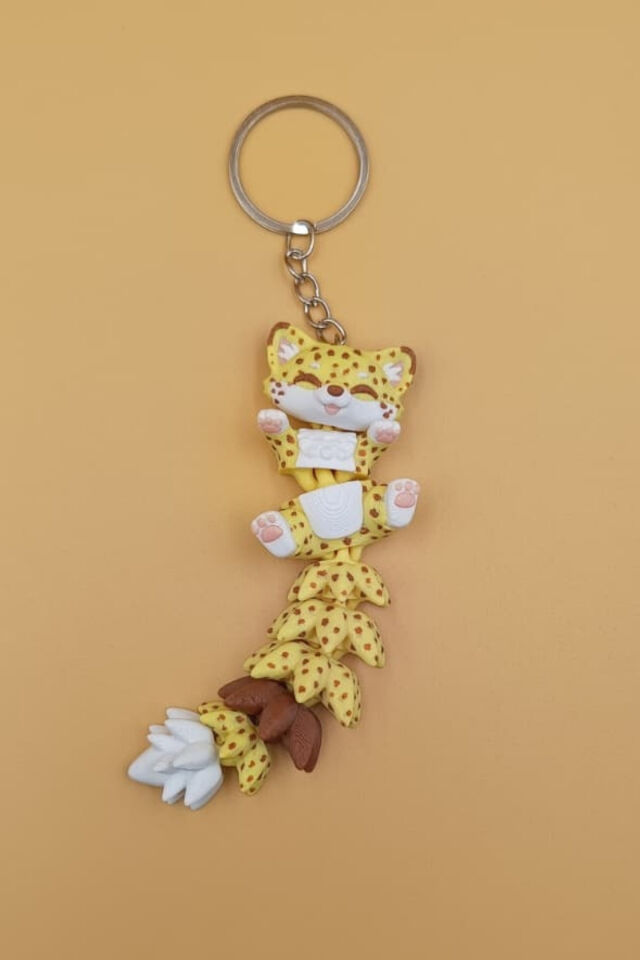 Uzun Kuyruk Serisi Çıta Figürlü Hareketli Anahtarlık (Büyük Boy-12CM) - Çanta Süsü Charm