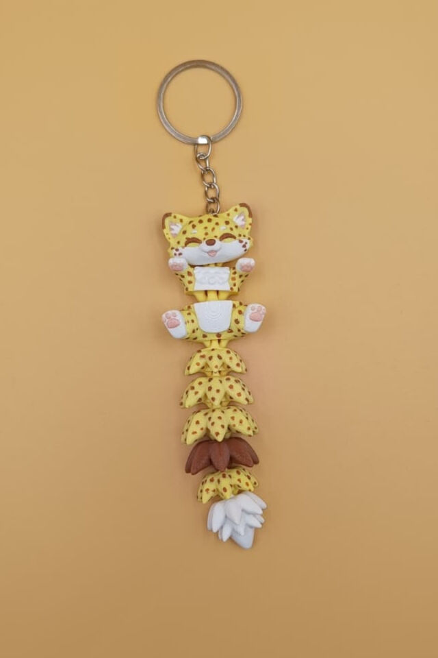Uzun Kuyruk Serisi Çıta Figürlü Hareketli Anahtarlık (Büyük Boy-12CM) - Çanta Süsü Charm