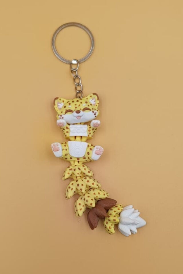 Uzun Kuyruk Serisi Çıta Figürlü Hareketli Anahtarlık (Büyük Boy-12CM) - Çanta Süsü Charm