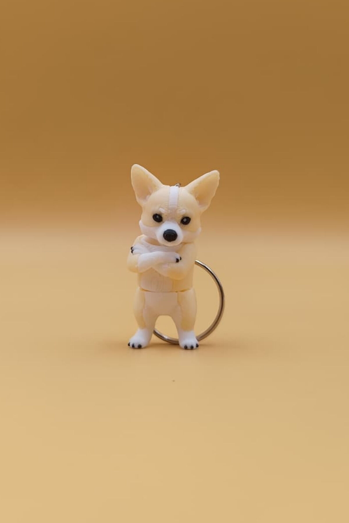 Hareketli Sevimli Corgi Köpek Tasarımlı Hareketli Anahtarlık - Hareketli Anahtarlık Çanta Süsü Charm