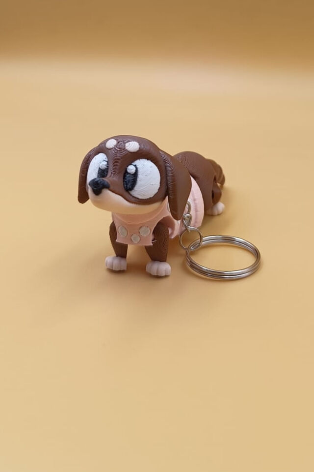 Sosis Köpek (Dachshund) Hareketli Anahtarlık Çanta Süsü Charm