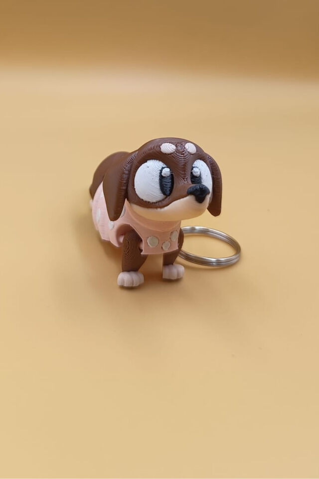 Sosis Köpek (Dachshund) Hareketli Anahtarlık Çanta Süsü Charm