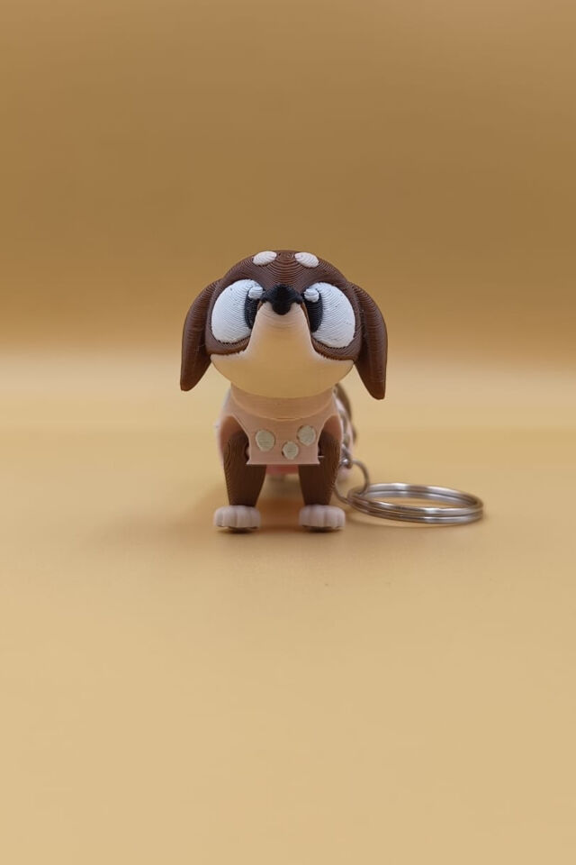 Sosis Köpek (Dachshund) Hareketli Anahtarlık Çanta Süsü Charm