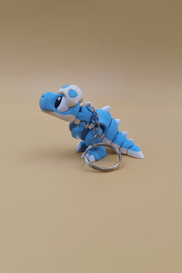 Sevimli Dinozor Figürlü Hareketli Anahtarlık Çanta Süsü Charm
