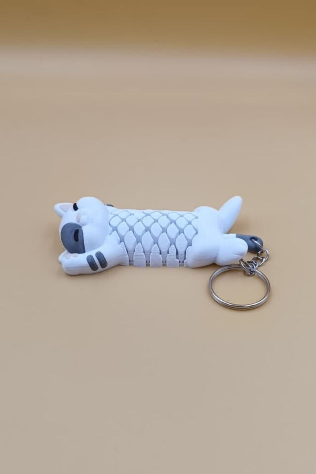 Kedi Hareketli Anahtarlık Çanta Süsü Charm