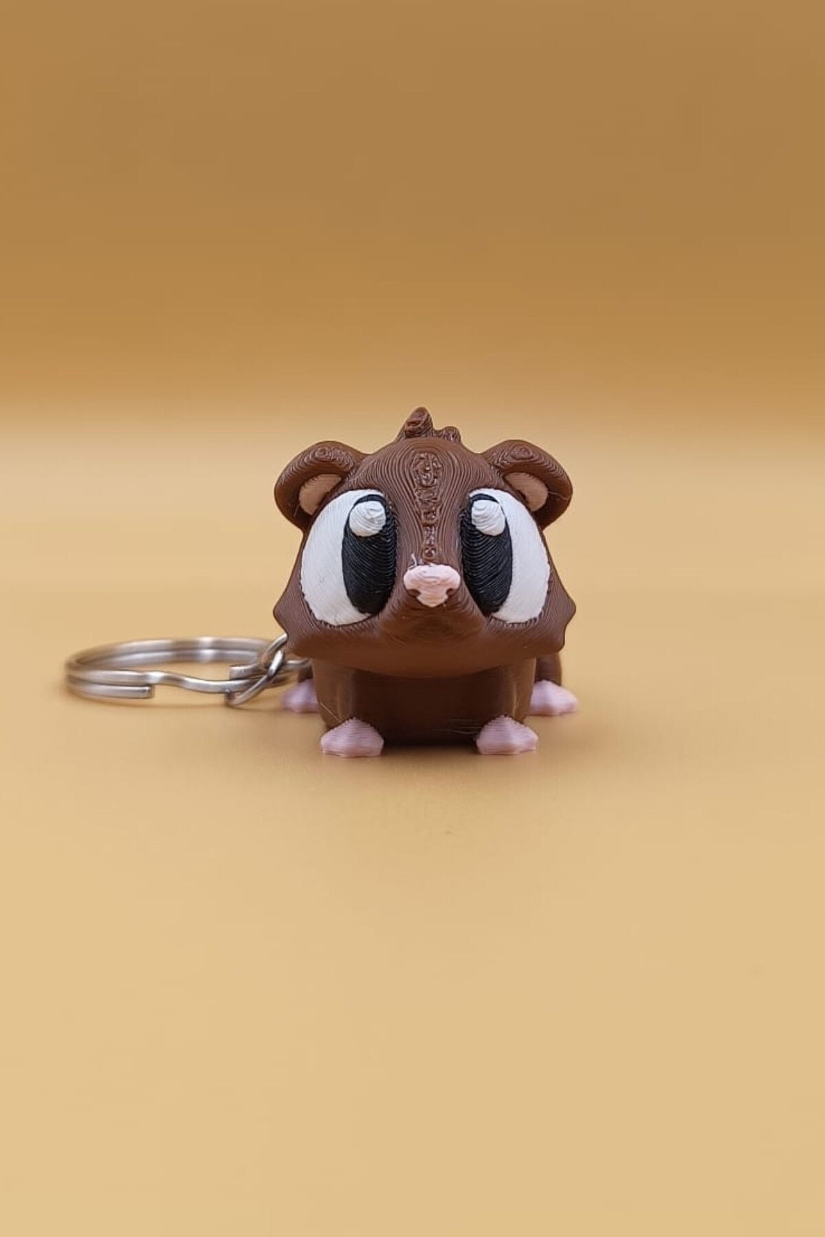 Pembe Patili Hamster Hareketli Anahtarlık Çanta Süsü Charm