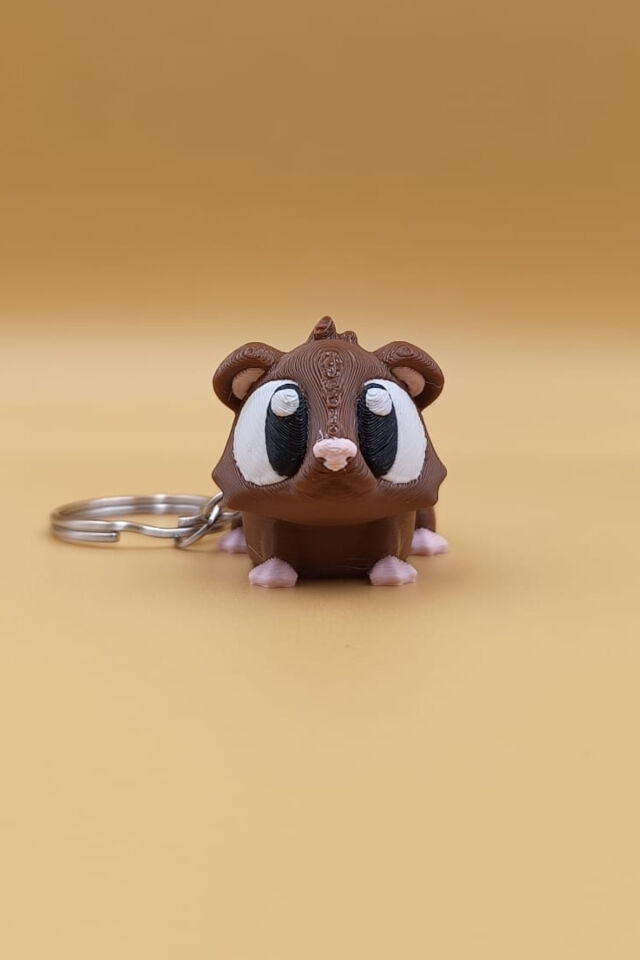 Pembe Patili Hamster Hareketli Anahtarlık Çanta Süsü Charm
