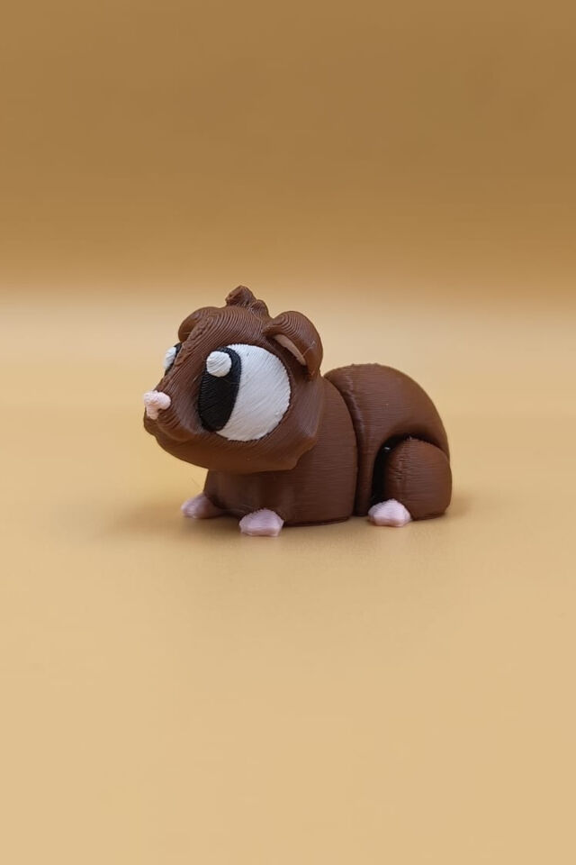 Pembe Patili Hamster Hareketli Anahtarlık Çanta Süsü Charm