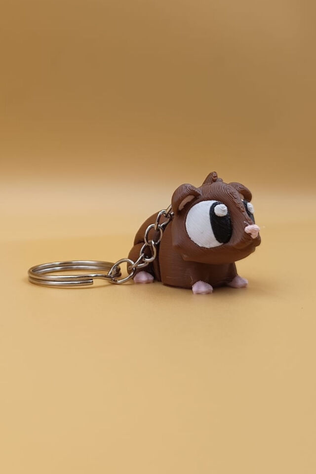 Pembe Patili Hamster Hareketli Anahtarlık Çanta Süsü Charm