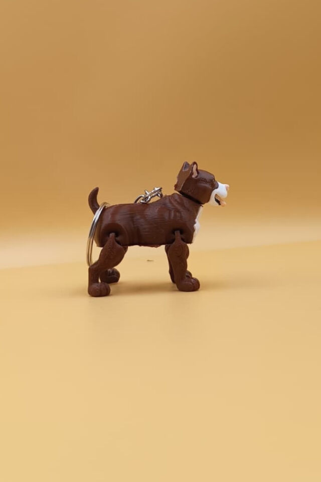 Hareketli Pitbull Figürlü Anahtarlık