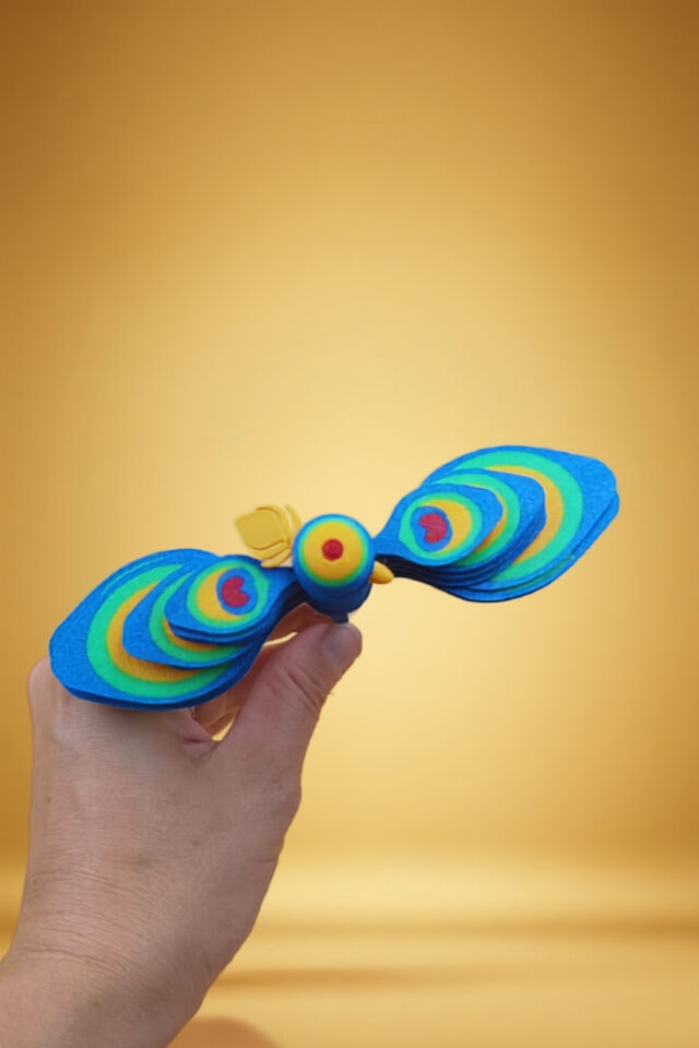 Sihirli Tavus Kuşu Mandala Stres Oyuncağı - Rahatlatıcı Oyuncak, Fidget Oyuncak Mavi