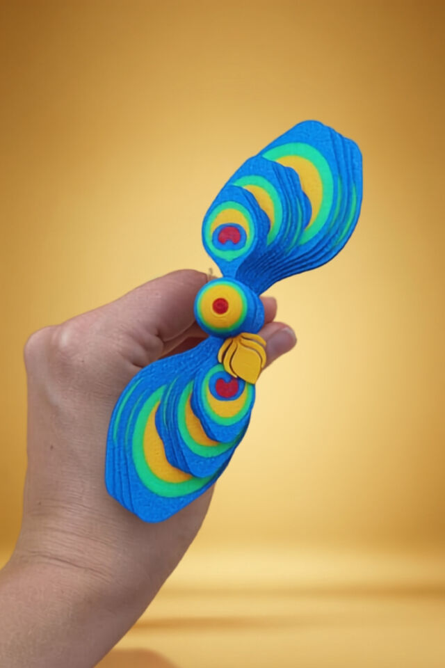 Sihirli Tavus Kuşu Mandala Stres Oyuncağı - Rahatlatıcı Oyuncak, Fidget Oyuncak Mavi