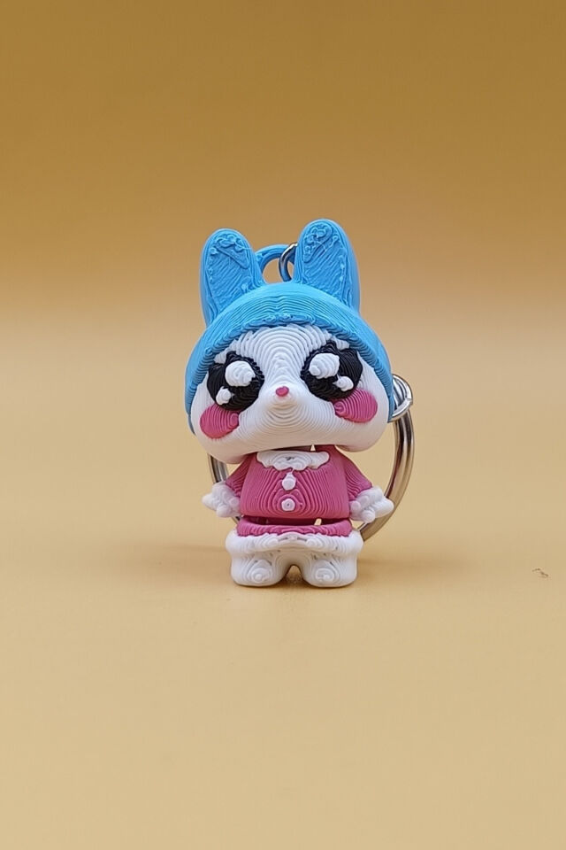 Yıldız Bunny (Tavşan) Anahtarlık - Hareketli Anahtarlık Çanta Süsü Charm