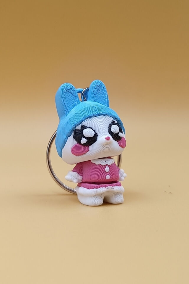 Yıldız Bunny (Tavşan) Anahtarlık - Hareketli Anahtarlık Çanta Süsü Charm