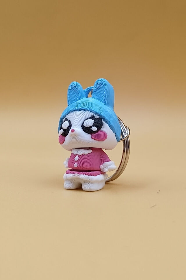 Yıldız Bunny (Tavşan) Anahtarlık - Hareketli Anahtarlık Çanta Süsü Charm