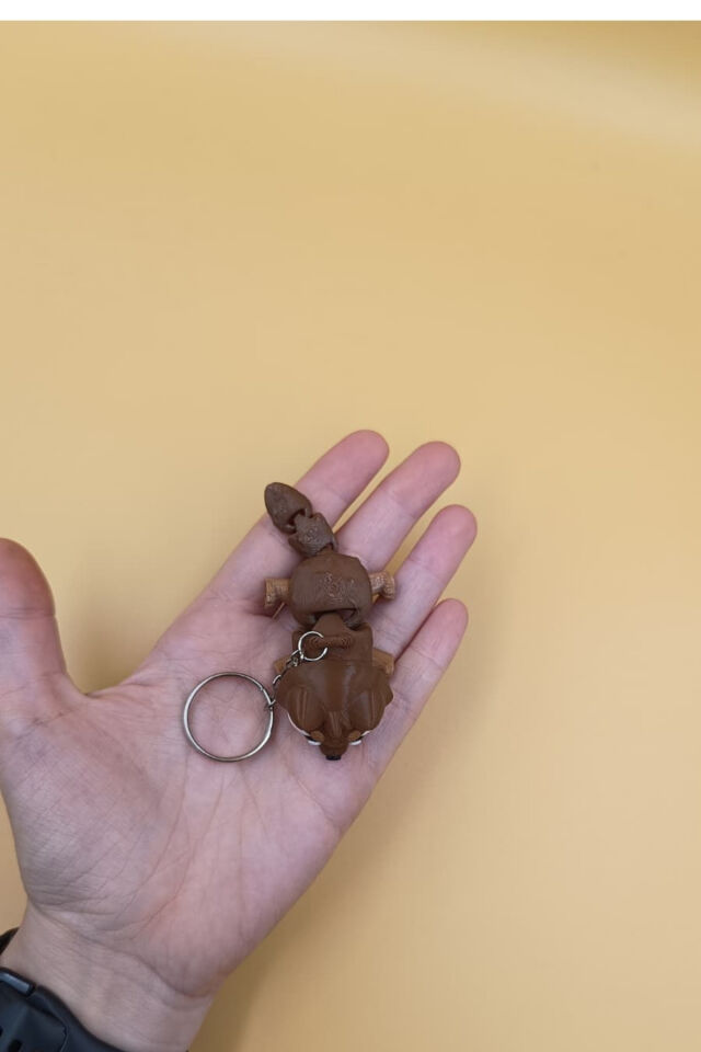 Alman Kurt Köpeği -  Hareketli Anahtarlık Çanta Süsü Charm (Alman Kurdu) Kahverengi