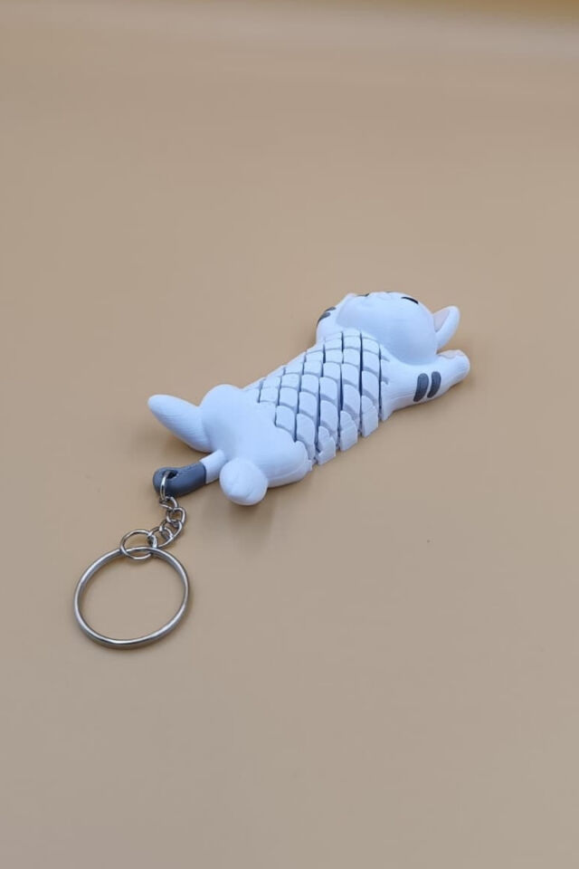 Kedi Hareketli Anahtarlık Çanta Süsü Charm Çok Renkli