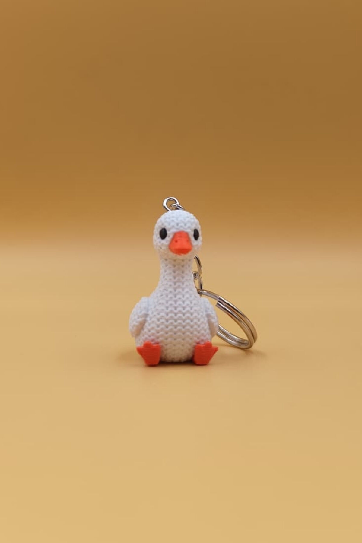 Örgü Desenli Şirin Ördek Anahtarlık (Plastik)-  Çanta Süsü Charm