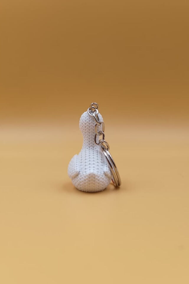 Örgü Desenli Şirin Ördek Anahtarlık (Plastik)-  Çanta Süsü Charm