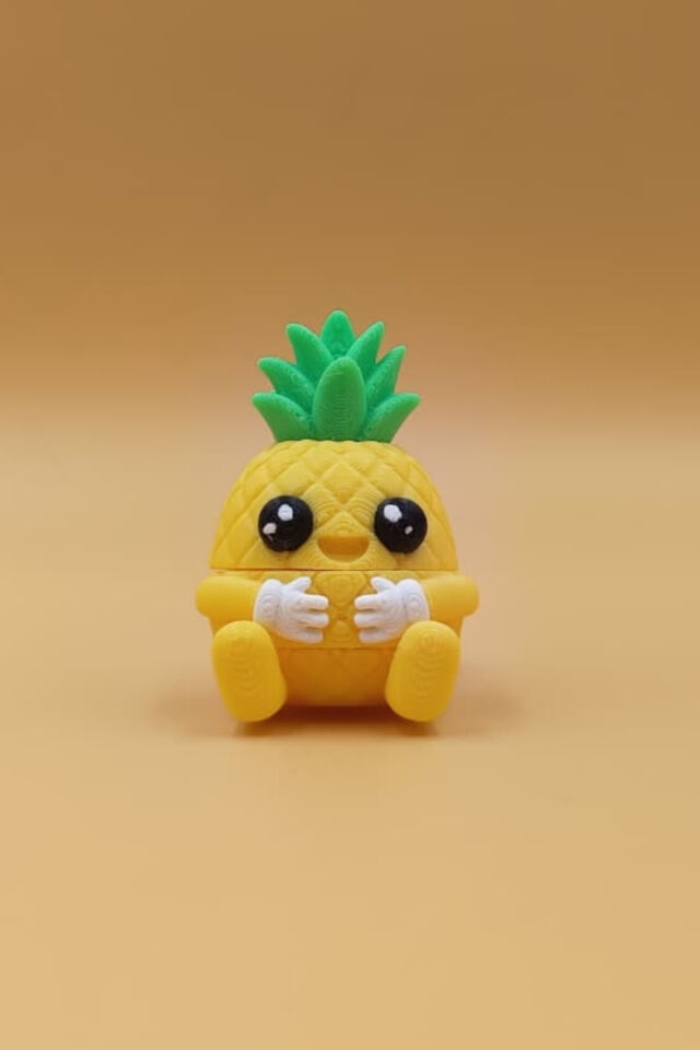 Neşeli Bahçe Serisi - Sevimli Ananas Anahtarlık - Hareketli Anahtarlık Çanta Süsü Charm