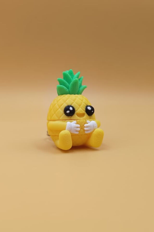 Neşeli Bahçe Serisi - Sevimli Ananas Anahtarlık - Hareketli Anahtarlık Çanta Süsü Charm