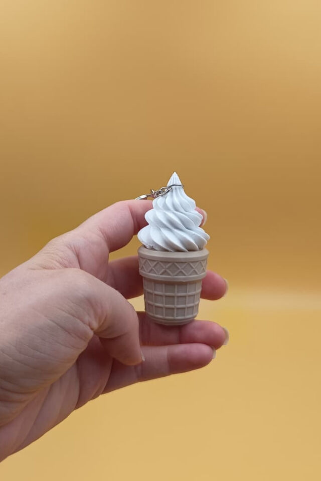 Sevimli Dondurma Külahı Anahtarlık(Büyük Boy:7CM) Çanta Süsü Charm