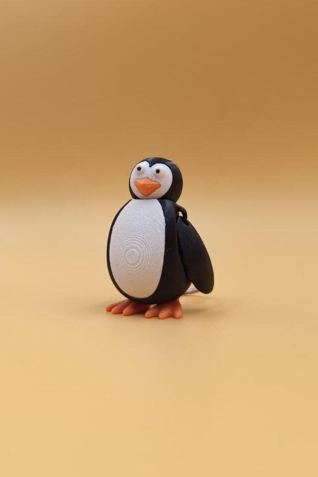 Hareketli Şirin Penguen Anahtarlık - Hareketli Anahtarlık Çanta Süsü Charm