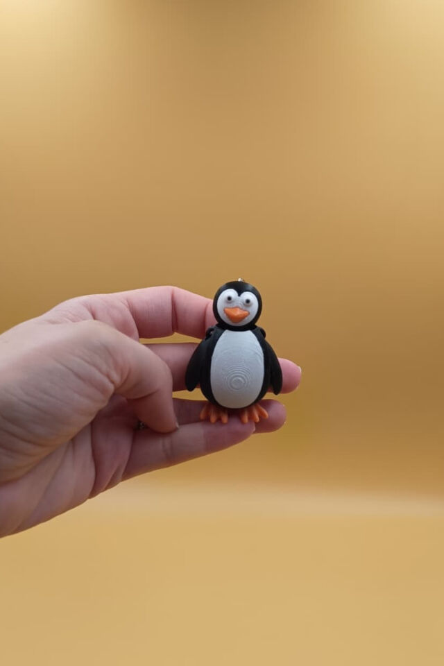 Hareketli Şirin Penguen Anahtarlık - Hareketli Anahtarlık Çanta Süsü Charm