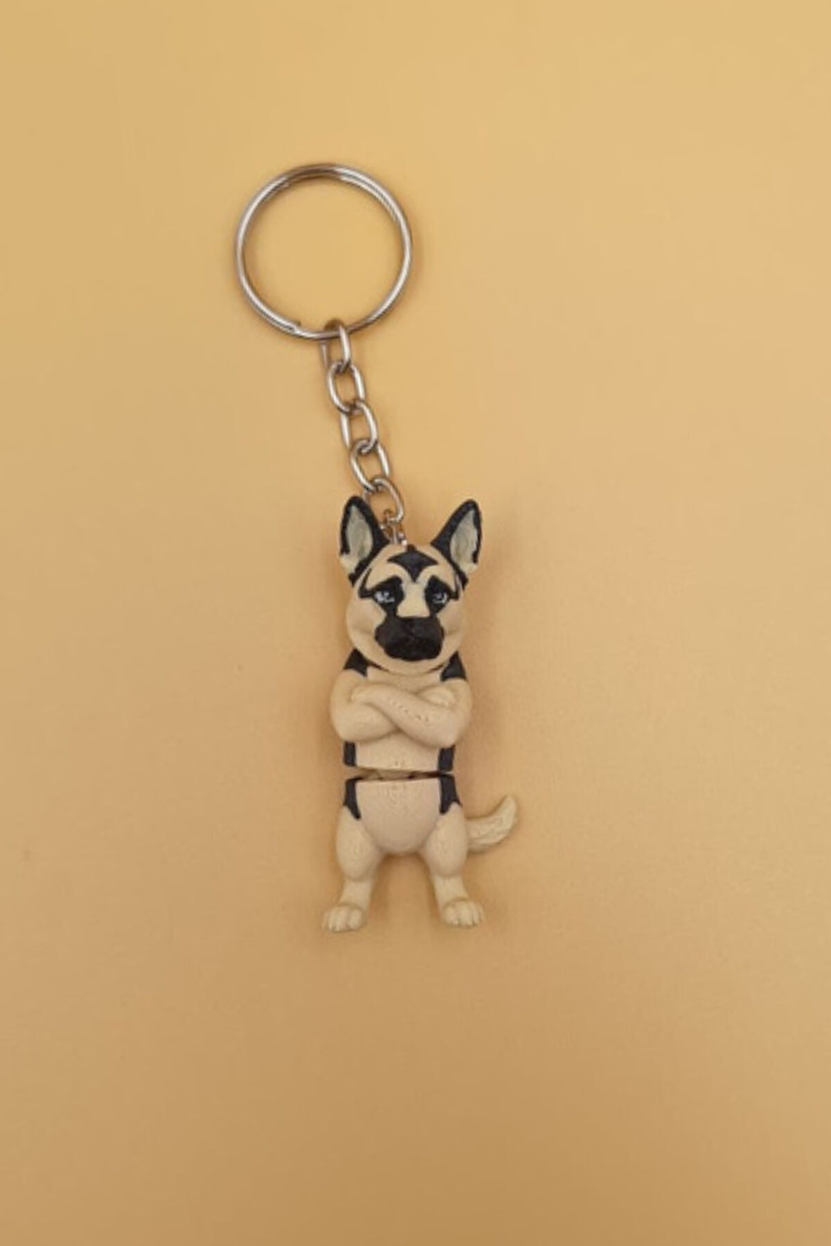 Hareketli Sevimli Kolları Bağlı Sevimli Alman Kurdu (K9 Köpek) Anahtarlık Çanta Süsü Charm