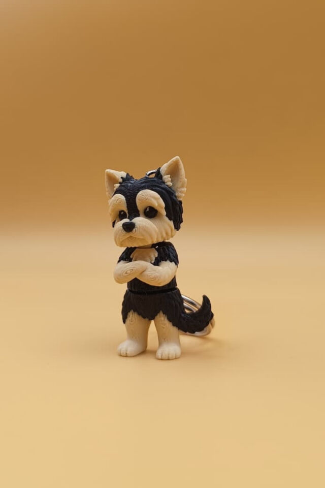 Hareketli Sevimli Kolları Bağlı Sevimli Yorkshire Terrier Anahtarlık Çanta Süsü Charm